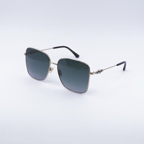 Jimmy Choo HESTER/S 02M2 9O Sunglasses Black Gold Square Frame, Grey Lenses main image 9
